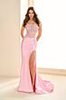 Ellie Wilde EW36002 Embellished Corset Slit Skirt Dress