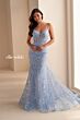 Ellie Wilde EW36008 Sheer Corset Embroidered Dress
