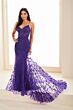 Ellie Wilde EW36008 Sheer Corset Embroidered Dress