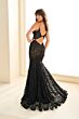 Ellie Wilde EW36011 Cutout Back Beaded Lace Dress
