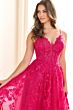 Ellie Wilde EW36015 Floral Appliques Glitter Dress