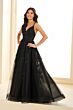 Ellie Wilde EW36015 Floral Appliques Glitter Dress