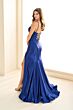 Ellie Wilde EW36021 Slit Skirt Lace-Up Corset Dress