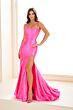 Ellie Wilde EW36021 Slit Skirt Lace-Up Corset Dress