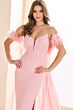 Ellie Wilde EW36027 Long Cape Strappy Embellished Dress