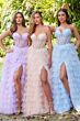 Ellie Wilde EW36029 Ruffle Skirt Illusion Corset Dress