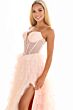 Ellie Wilde EW36029 Ruffle Skirt Illusion Corset Dress