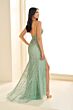 Ellie Wilde EW36033 High Slit Plunging Neckline Dress