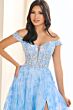Ellie Wilde EW36039 Glow in the Dark High Slit Dress