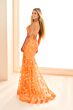 Ellie Wilde EW36043 Sequin Embroidery Lace-Up Dress