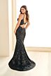 Ellie Wilde EW36048 Cutout Back Embellished Dress