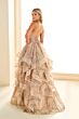 Ellie Wilde EW36054 Flounce Skirt Glitter Corset Dress