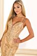 Ellie Wilde EW36056 Plunging Neckline Glitter Dress