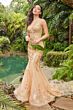 Ellie Wilde EW36056 Plunging Neckline Glitter Dress