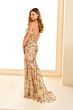 Ellie Wilde EW36057 High Slit Sequin Embroidered Dress