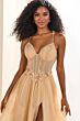Ellie Wilde EW36058 Floral Waist Embellished Corset Dress