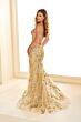 Ellie Wilde EW36060 Sweetheart Neckline Lace-Up Glitter Dress