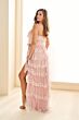 Ellie Wilde EW36063 High Slit Embroidered Ruffle Dress