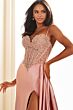 Ellie Wilde EW36064 Side Tail Embellished Corset Dress