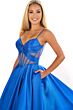 Ellie Wilde EW36073 Basque Waist Illusion Corset Dress
