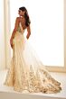 Ellie Wilde EW36075 Panel Train Sheer Corset Dress