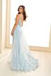 Ellie Wilde EW36075 Panel Train Sheer Corset Dress