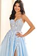 Ellie Wilde EW36079 Strappy Back High Slit Dress