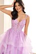 Ellie Wilde EW36081 Flounce Skirt Lace Corset Dress