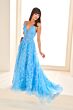 Ellie Wilde EW36088 Plunging Neckline Embroidered Dress