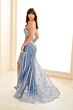 Ellie Wilde EW36099 Sheer Corset Strapless Lace Dress