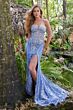 Ellie Wilde EW36099 Sheer Corset Strapless Lace Dress