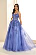 Ellie Wilde EW36202 Criss Cross Back Sheer Corset Dress