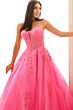 Ellie Wilde EW36202 Criss Cross Back Sheer Corset Dress