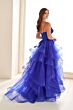 Ellie Wilde EW36203 Flounce Skirt Lace Corset Dress