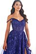 Ellie Wilde EW36204 High Slit Off The Shoulder Dress