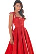 Ellie Wilde EW36210 Bow Straps Lace-Up Corset Dress