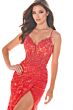 Ellie Wilde EW36211 Wrap Skirt Sequin Lace Dress