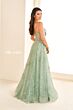 Ellie Wilde EW36218 Floral Corset High Slit Dress