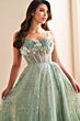 Ellie Wilde EW36218 Floral Corset High Slit Dress