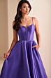 Ellie Wilde EW36224 Slit Skirt Notched Corset Dress