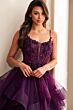 Ellie Wilde EW36225 Flounce Skirt Lace Corset Dress