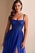 Ellie Wilde EW36228 Slit Skirt Spaghetti Straps Dress
