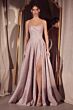 Amoris by LaDivine T701 Strapless Draped Bodice Glitter A-Line Dress