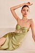 Amoris by LaDivine T708 Strapless Asymmetric Sheer Corset Dress