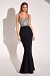 Amoris by LaDivine T9002 Beaded Bodice Cutout Back Dress