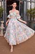 Andrea and Leo A1406 Detached Sleeves Floral Corset Dress