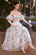 Andrea and Leo A1406 Detached Sleeves Floral Corset Dress