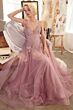 Andrea and Leo A1417 Illusion Bodice Lace-Up Back Dress