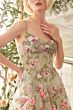 Andrea and Leo A1420 Layered Skirt Lace-Up Floral Dress
