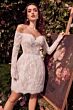 Andrea and Leo WL021 Off-The-Shoulder Short Lace Wedding Dress